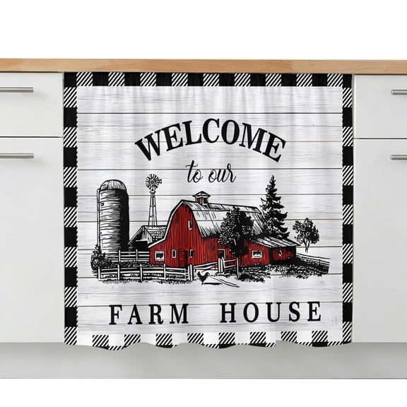 Cabinet Curtains for Shelves, Farmhouse Cabin Under Sink Cabinet Curtain Skirt for Mini Cabinets, Small Storage Spaces, Country Vintage House Wood Grain Pliad Decorative Dishwasher Curtain 10x11 in