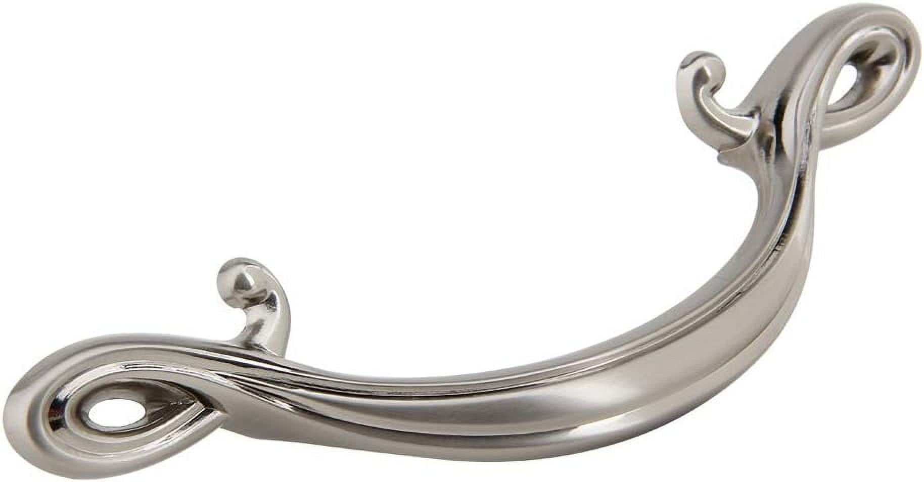 Cabinet Curved Arch Hardware Handle - Satin Nickel, 4" (102mm) Hole Centers Drawer Pull Kitchen Furniture Dresser Cupboard by Silverline - image 1 of 4
