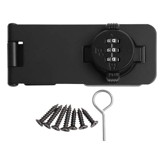 Cabinet Door 3 Digit Combination Lock Turn Knob Hasp Lock With Combination Black Smile Home