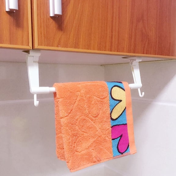 Cabinet Door Back Towel Rack, Cloth Hanger, Hook Hanging Hooks, 1 Hanger Hook Hooks, White