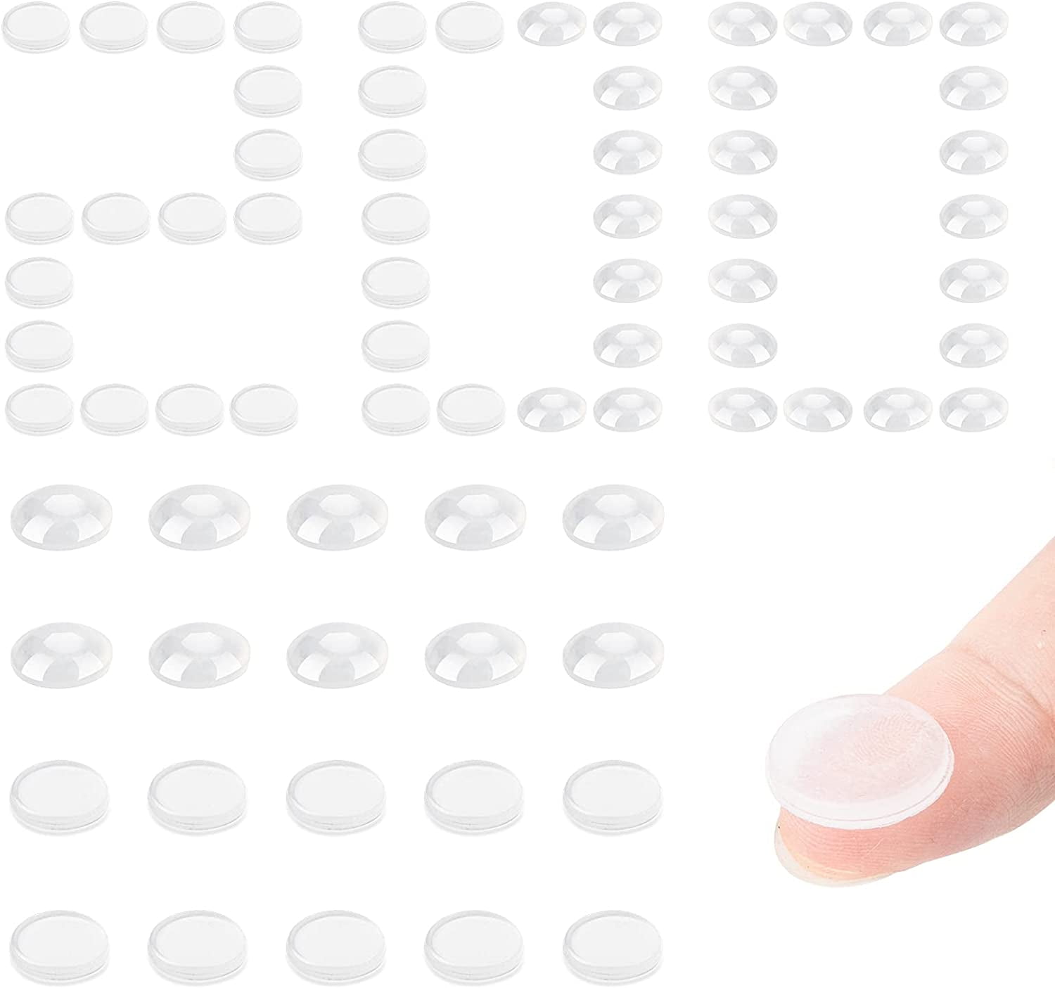 Cabinet Door Bumpers 200 PCS Rubber Bumpers,Door slam Stopper Door slam Stopper Circular Dots Shaped Self Adhesive Bumper Pads,Rubber feet Glass Cabinet Felt Pads Drawers Picture Frames Cutting Board