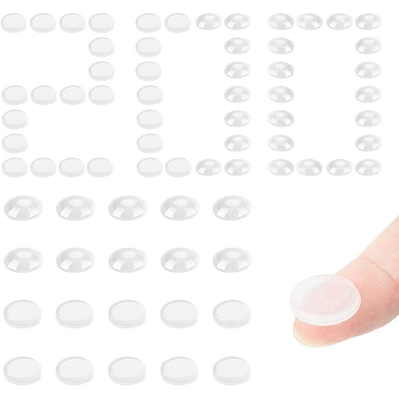 Cabinet Door Bumpers 200 PCS Rubber Bumpers,Door slam Stopper Door slam Stopper Circular Dots Shaped Self Adhesive Bumper Pads,Rubber feet Glass Cabinet Felt Pads Drawers Picture Frames Cutting Board