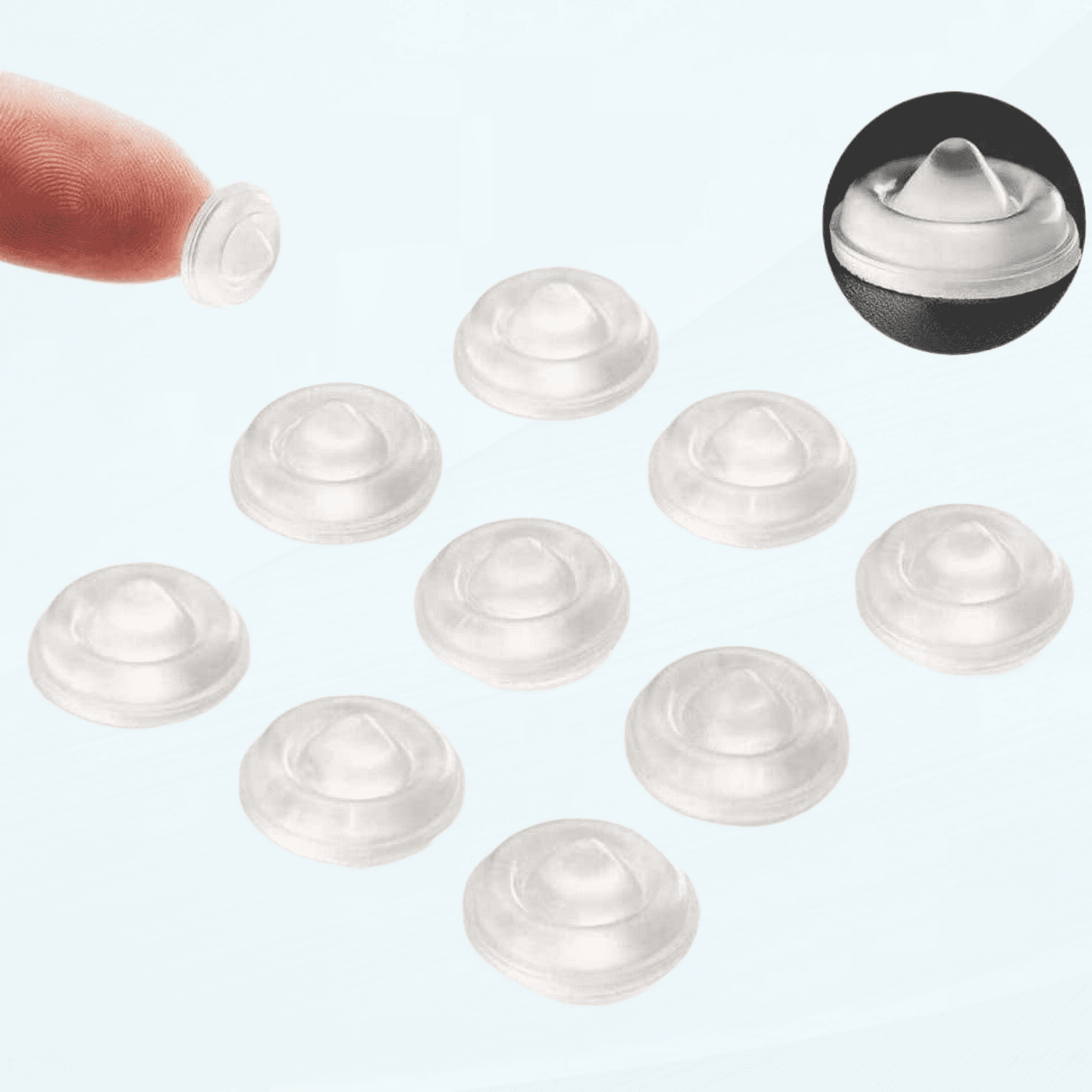 Cabinet Door Bumpers Pads Clear 1/2