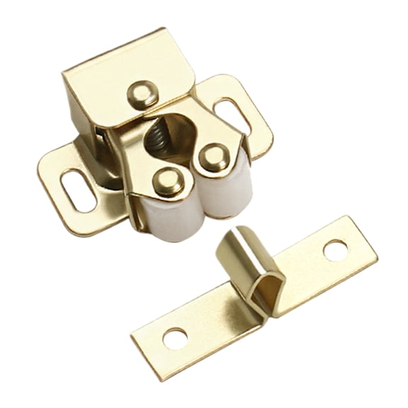Cabinet Door Catch, Stainless Steel Closet Closer Spring Latch, Furniture Latch Double Roller Catch Hardware, Wardrobe Door Suction Door Buckle for Kitchen Bedroom