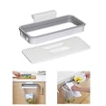 thumbnail image 1 of Over The Cabinet Door Garbage Holder Wastebaskets Trash Rack Cupboard Storage Hanger Waste Bins Basket Hanging Trash Can Rubbish Rack Portable Hanging Organizer Trash Bag Holder with Lid, 1 of 6