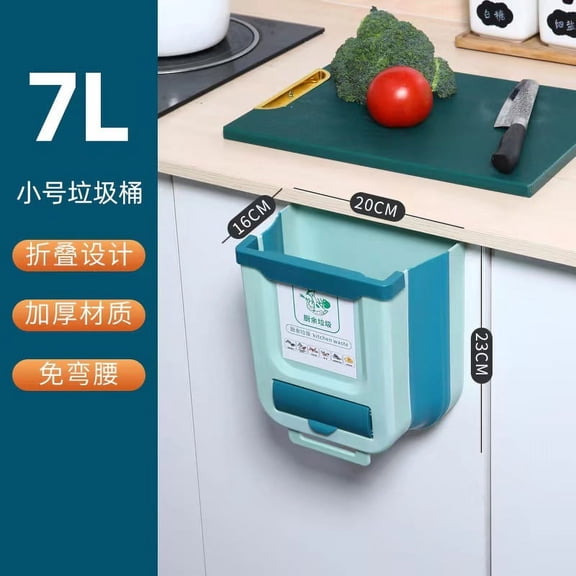 Cabinet Door Hanging Trash Can Foldable Kitchen Waste Bin Punch Free Kitchen Garbage Container