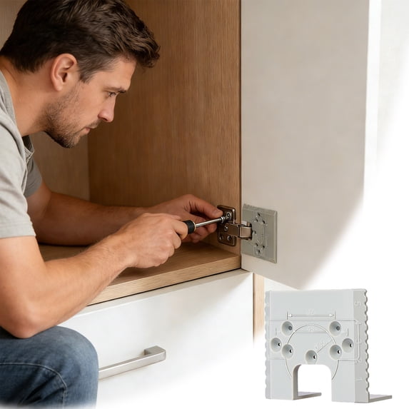 Cabinet Door Hinge Installation Jig Accurate Hardware Template For Woodworking & Home Improvement(1Pc-2.7X2In)