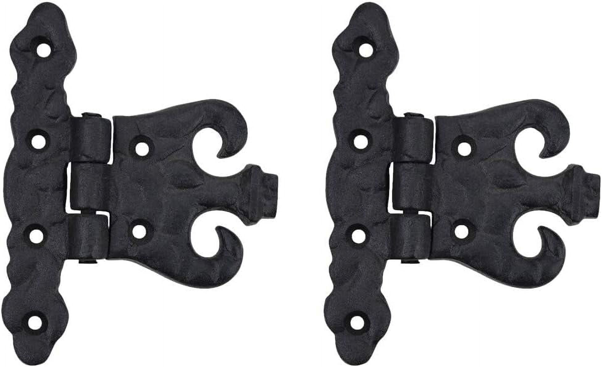 Door Hinge With Hardware 4.5 In. Black Wrought Iron Rust