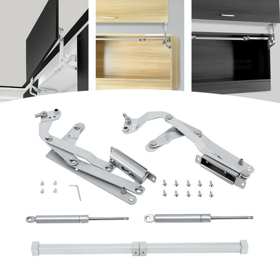 Cabinet Door Hinges, Folding Lift up Top Table Vertical Swing Lift Up Stay Pneumatic Arm Kitchen Mechanism Hinges Durable Silent