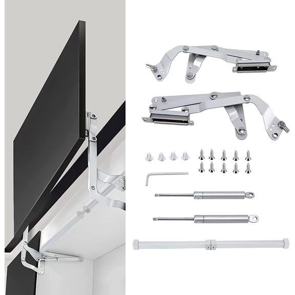 Cabinet Door Hinges, Folding Lift up Top Table Vertical Swing Lift Up Stay, Silent Pneumatic Arm Kitchen Mechanism Hinges
