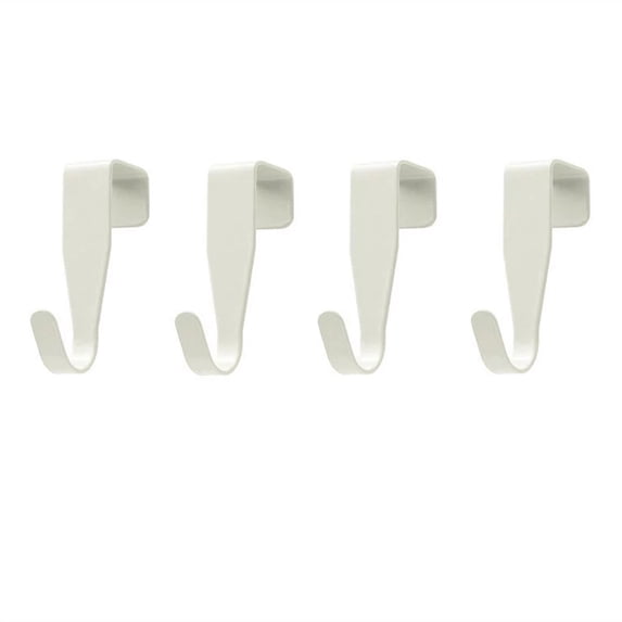 Over Cabinet Door Hooks, 4 Pack Heavy Duty Metal J-Hooks for Kitchen, Bathroom, Laundry Room, Cabinet Hooks for Hanging, Hold Up to 7 lbs, Space-Saving Organizer