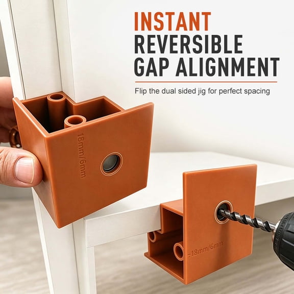 Cabinet Door Installation Locator, Reversible Alignment Jig, Drill Bushing Guide, Hinge Cup Drilling and Scribe Marking for Frameless Kitchen Wardrobe Setup