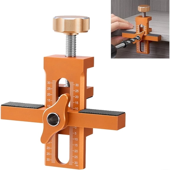 Cabinet Door Installation Positioner Jig - Adjustable Cabinet Door Positioning Tool, Aluminum Alloy Cabinet Installation Tools, Cabinet Clamps for Installing Cabinets, Cabinet Door Mounting Jig(A)