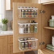 Cabinet Door Lid Organizer 3-Pack, Cabinet Organizers and Storage, Compact Design for Space Optimization-Over the Cabinet Door Organizer for Diverse Storage Sol