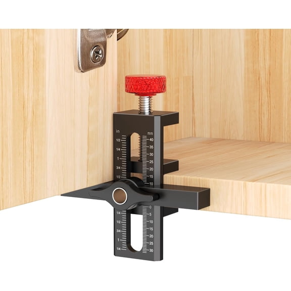 Cabinet Door Mounting Jig with Quick Positioner - Adjustable Cabinet Door Installation Jig for Frameless & Frame Cabinets, Cabinet Hardware Tool for Alignment