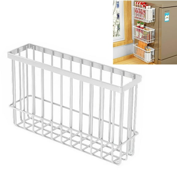 Cabinet Door Organizer Holder,Tutuviw Metal Hanging Basket,Large Wrap Holder,Wall Mount Non Screw Bathroom Storage Basket,Kitchen Organizer Rack,Compact Design for Space Optimization(Black,Large)