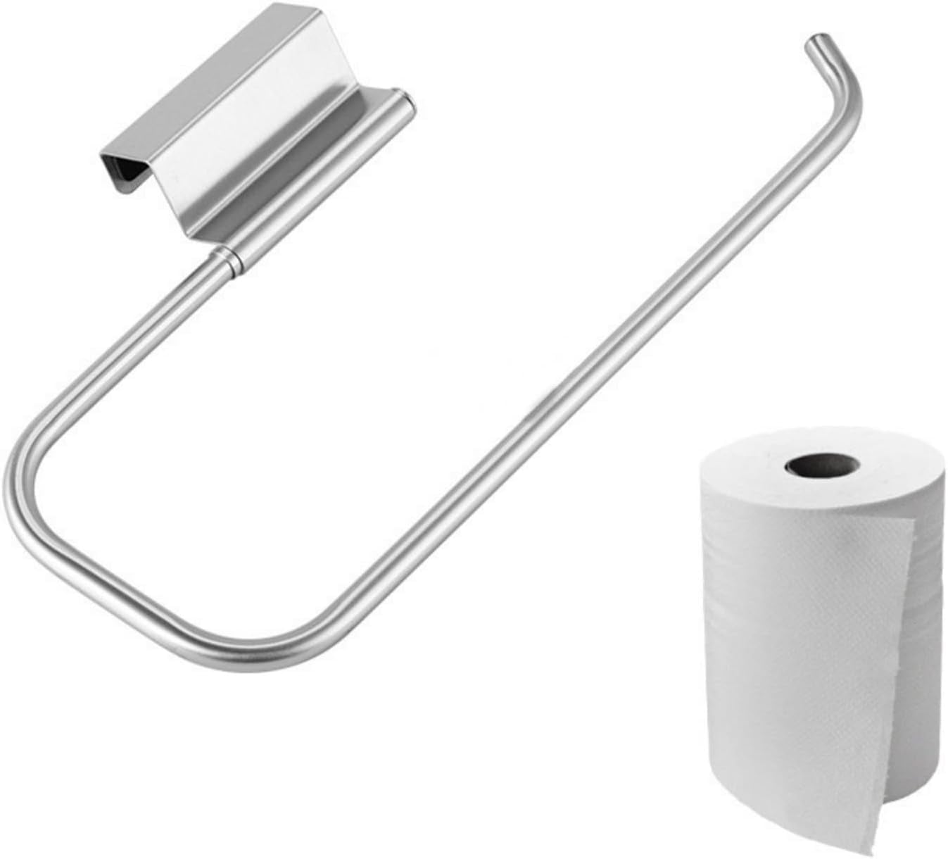 Under Cabinet Paper Towel Holder - 12.4 Inch Stainless Steel Rack For Kitchen, RV, Bathroom (No Tools Needed)