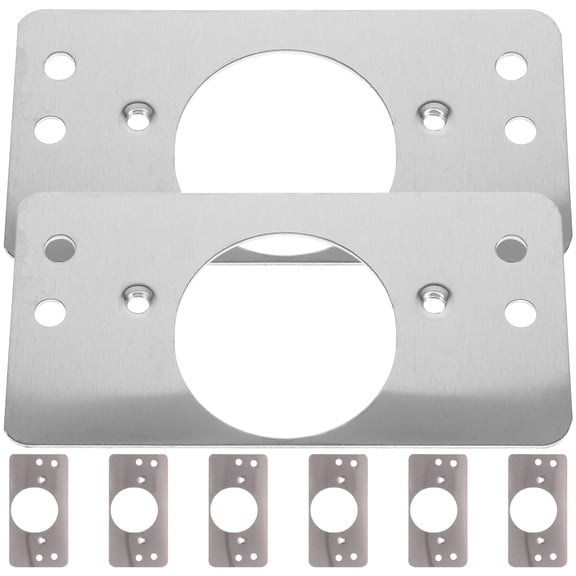 Cabinet Door Repair Board 8 Pcs Fixed Sheet Lock Stainless Steel Locks for Front Colodial Silver Colodoil