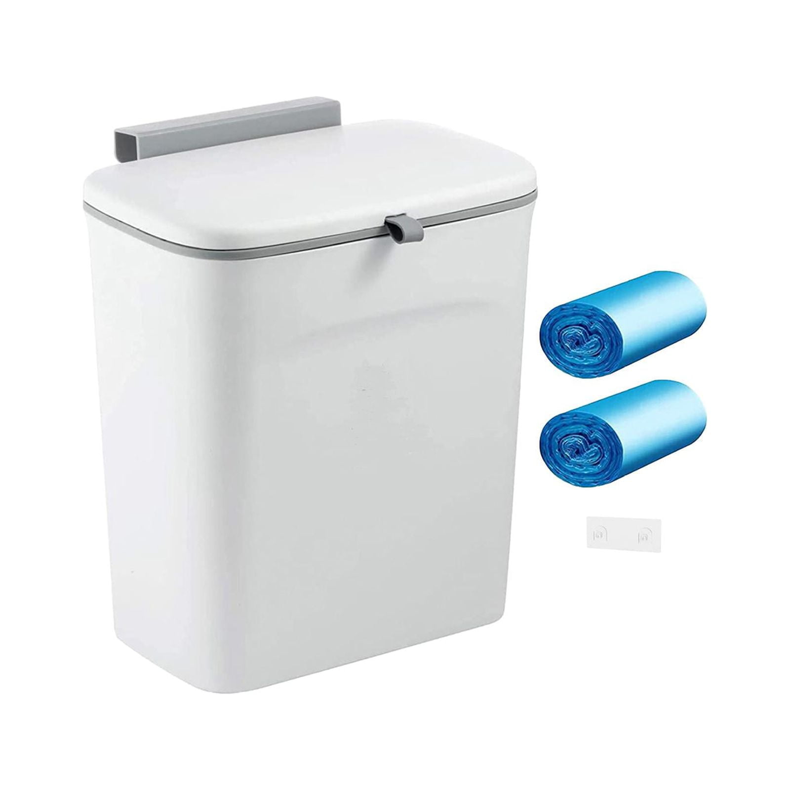 Door Trash Bin Modern Waste Bins under Counter for Kitchen Door Wall white