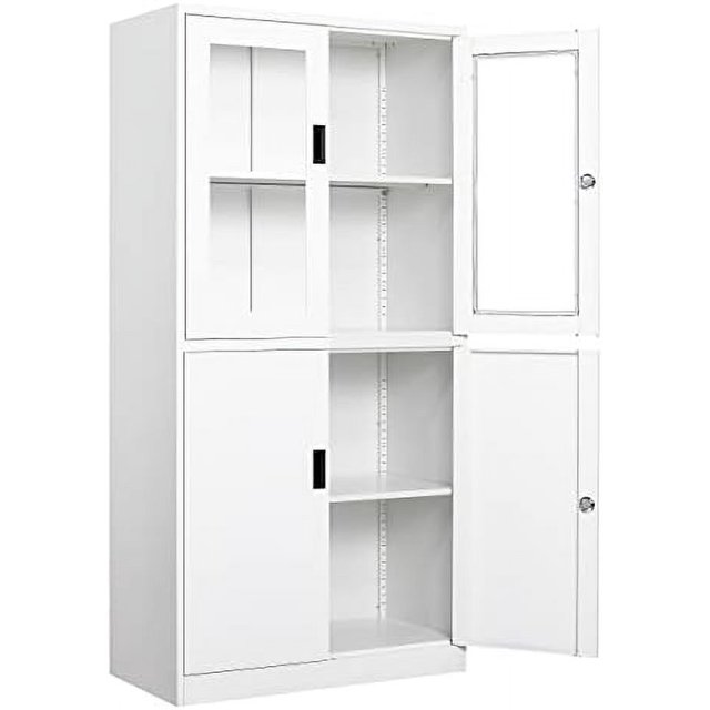 with Doors and Shelves Display with Glass Doors