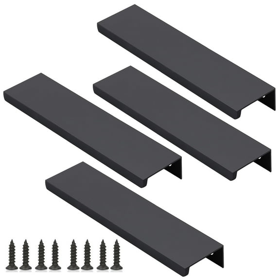 Cabinet Drawer Edge Pulls 4pcs Concealed Hidden Cupboard Handles Polished Surface Simple Installation Furniture Finger Edge Pulls Cabinet Handles Door