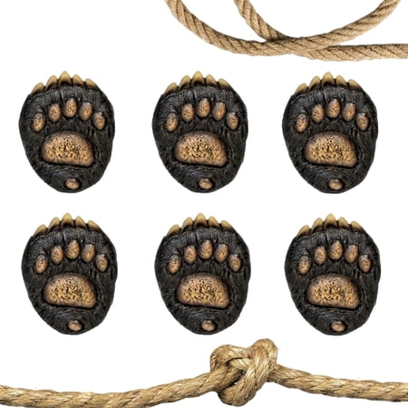 Cabinet Knobs for Drawer 6-pc Set - Rustic Black Bear Paw Style Drawer Pulls for Kitchen Cabinets, Rustic Dresser Knobs for Wildlife Home Décor