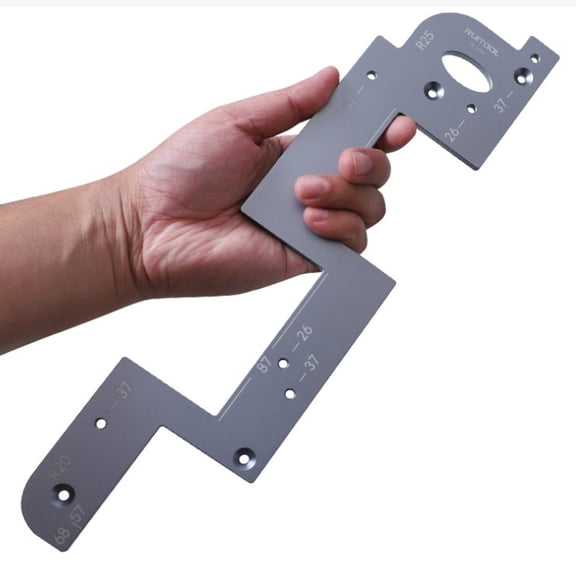 Cabinet Embedded-Handle Slotting Template Aluminum Alloy Cabinet-Handle Slotting for Cabinet Door Slot Positioning Tool A Fangkenuo