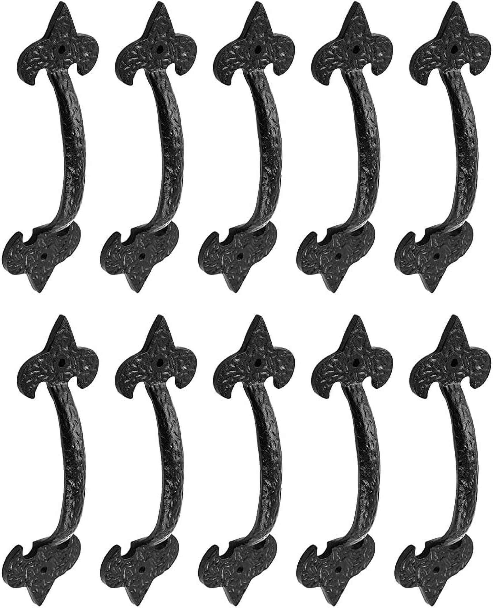 Cabinet Handles 6 In. Black Wrought Iron Pull Handle Vintage Drawer And ...