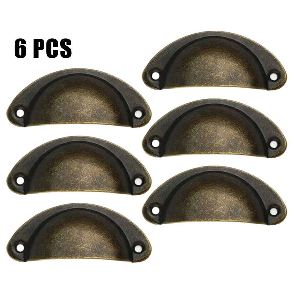 Cabinet Handles 6 Pack Shell Pull Drawer Pulls Kitchen Cupboard Door ...