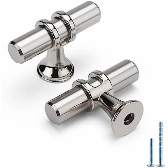 Cabinet Handles Drawer Pulls and Knobs, 10Pack Brushed Nickel Single Hole, Kitchen Hardware for Dresser Handle Zinc Alloy Furniture Pull