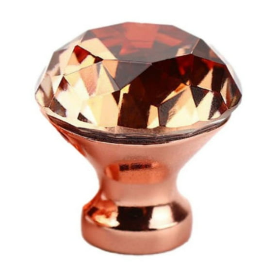 Cabinet Handles - Qyaukm 1Pc Diamond Crystal Glass Clear Door Cabinet Drawer Knobs Handles Pulls Glass Crystal Diamond Handle Drawer Furniture Wardrobe Door Hardware Handle Single Hole Circular Rose