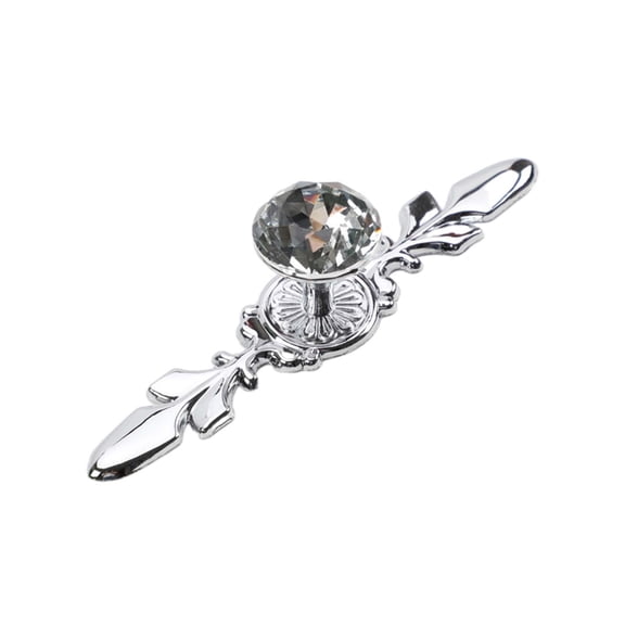 Cabinet Handles - Qyaukm Cabinet Hardware Crystal Glass Diamond Drawer Handle, Transparent Single Hole Pull with Alloy Base for Wardrobe, Kitchen Cupboard, and Furniture Door - 12Cm