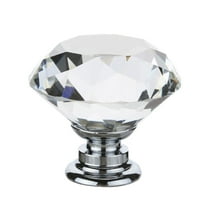 Cabinet Handles - Qyaukm Glass Cabinet Knob, 30Mm Crystal Clear Drawer Pull Handle Made of Alloy & Glass, Modern Upgrade for Kitchen Cabinets, Wardrobe & Dresser, Easy to Install, 1Pc