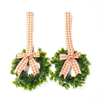 Cabinet Hanging Decorative Wreaths - Set of 2 - Orange and White