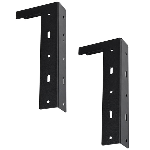 CIMAXIC 2Pcs Versatile Black Metal Cabinet Wall Mount Brackets Heavy Duty Cold Rolled Steel Design