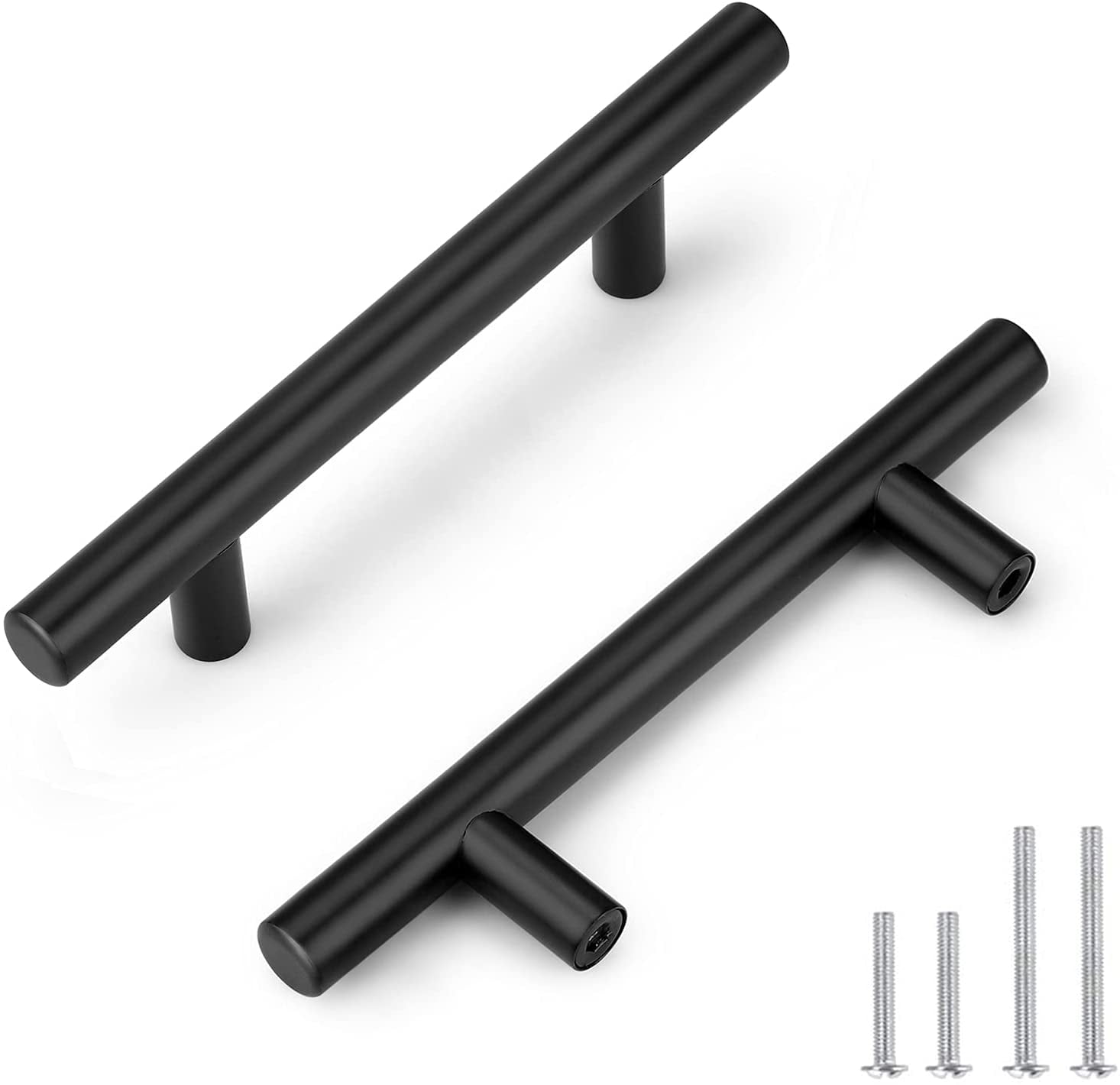 Hardware Black Pulls, 31/2 inch Hole Centers Drawer