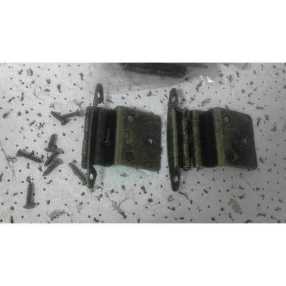 Cabinet Hardware Decorative Frame Hinge Antique Nickel Set Of 2