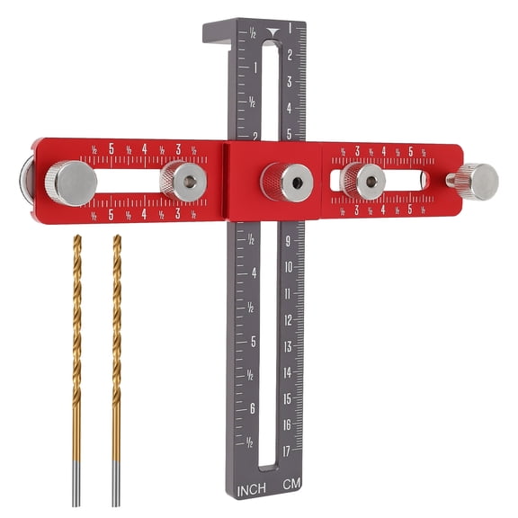 Cabinet Hardware Doweling Jig Cabinet Handle Template Tool for Knob and Pull Adjustable Punch Locator Precise Woodworking Drill Guide