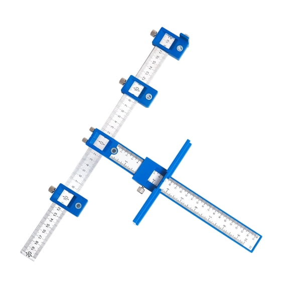 Cabinet Hardware Installation Jig - Stainless Steel Drilling Guide Template for Door Handles and Hinges
