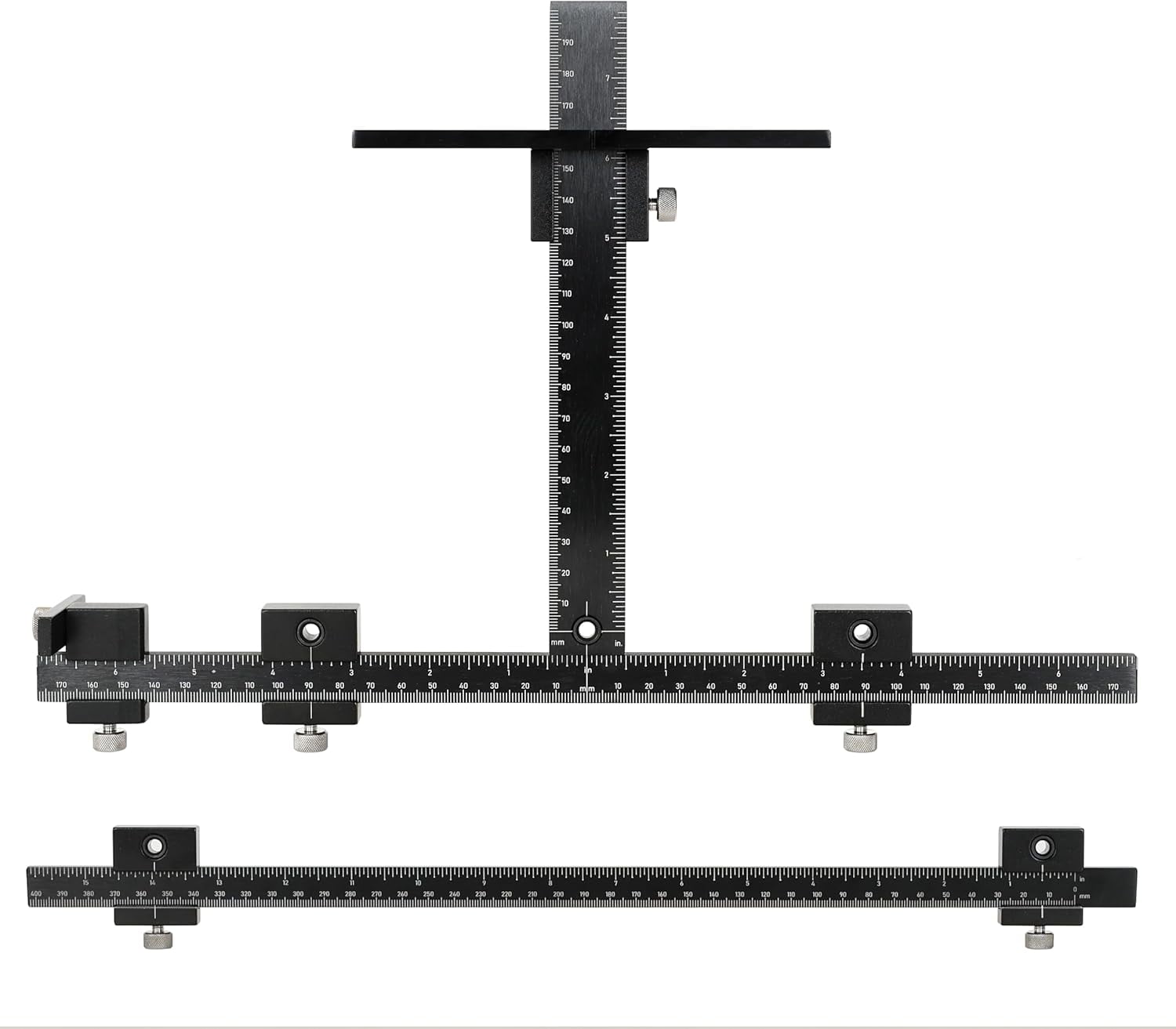 Hardware Installation Tool with Extensions for Large Drawers