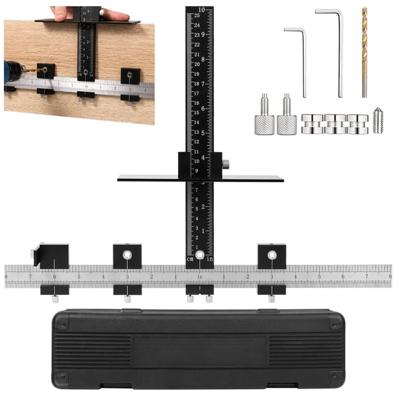 Cabinet Hardware Jig Aluminum Alloy Pull Template With Adjustable Of Door And Drawer Knobs Installation Drill Guide Sleeve For Handles Pulls