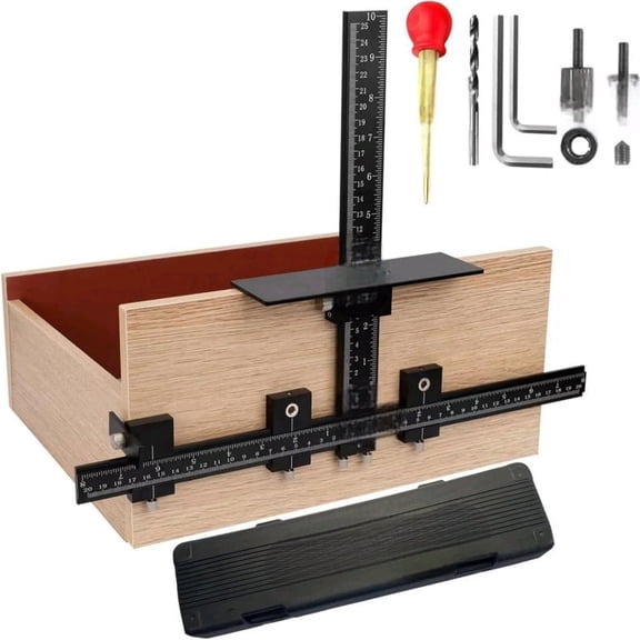 Cabinet Hardware Jig for Handles, Adjustable Template with Convenient and Precise Installation for Door and Drawer Knobs,Pulls,Tool Accessories Jig of Aluminum Alloy