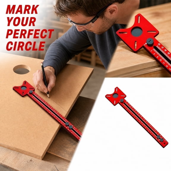 Cabinet Hardware Jig, Pull Drilling Template, Drawer Pull Jig, Hole Alignment Tool, 17 Inch Aluminum Woodworking Positioning Tool with Engraved Scale Ruler for Precise Spacing