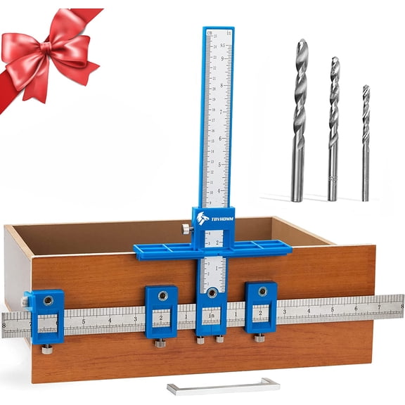 Cabinet Hardware Jig, Punch Locator Drill Guide,Wood Drilling Dowelling Guide for Installation of Handles Knobs on Doors and Drawer, Cabinet Template Tool for Handles and Pulls