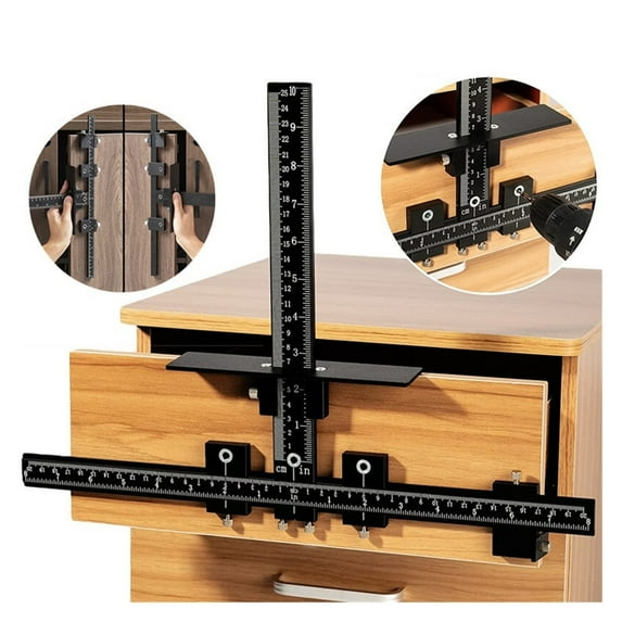 Cabinet Hardware Jig Tool Drill Punch Locator Adjustable Drill Template Guide For Door & Drawer Handle Knob Installation Tools ,Adjustable and Accurate