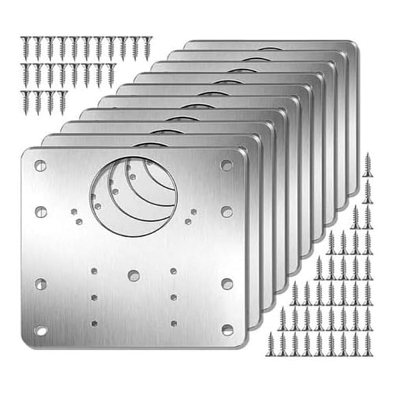 Cabinet Hinge Repair Plate Kit Kitchen Cupboard Door Hinge Mounting Plate with Holes Flat Fixing Brace Brackets