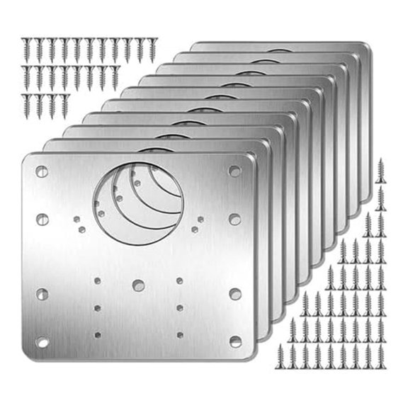 Cabinet Hinge Repair Plate Kit Kitchen Cupboard Door Hinge Mounting Plate with Holes Flat Fixing Brace Brackets