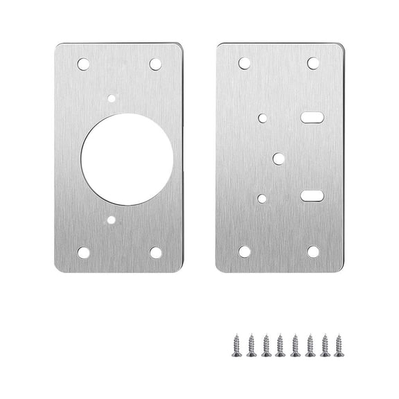 Cabinet Hinge Repair Plate Kit Stainless Steel Door Hinge Mounting Plate With Screw For Home Kitchen Cupboard Furniture
