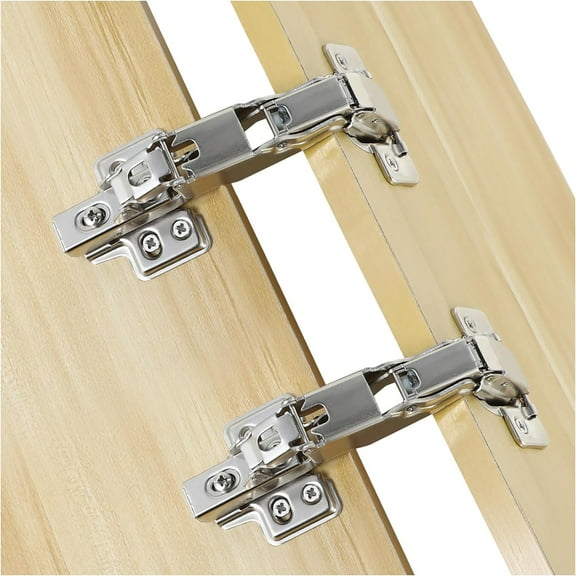 Cabinet Hinges,1 Pair 175 Degree Hinges, Concealed Hydraulic Adjustable Mounting Hinges Soft Close Cabinet Hinges Nickel-Plated Steel Buffer Dampers for Wardrobe, Cupboard, Folded Door (Half Overlay)