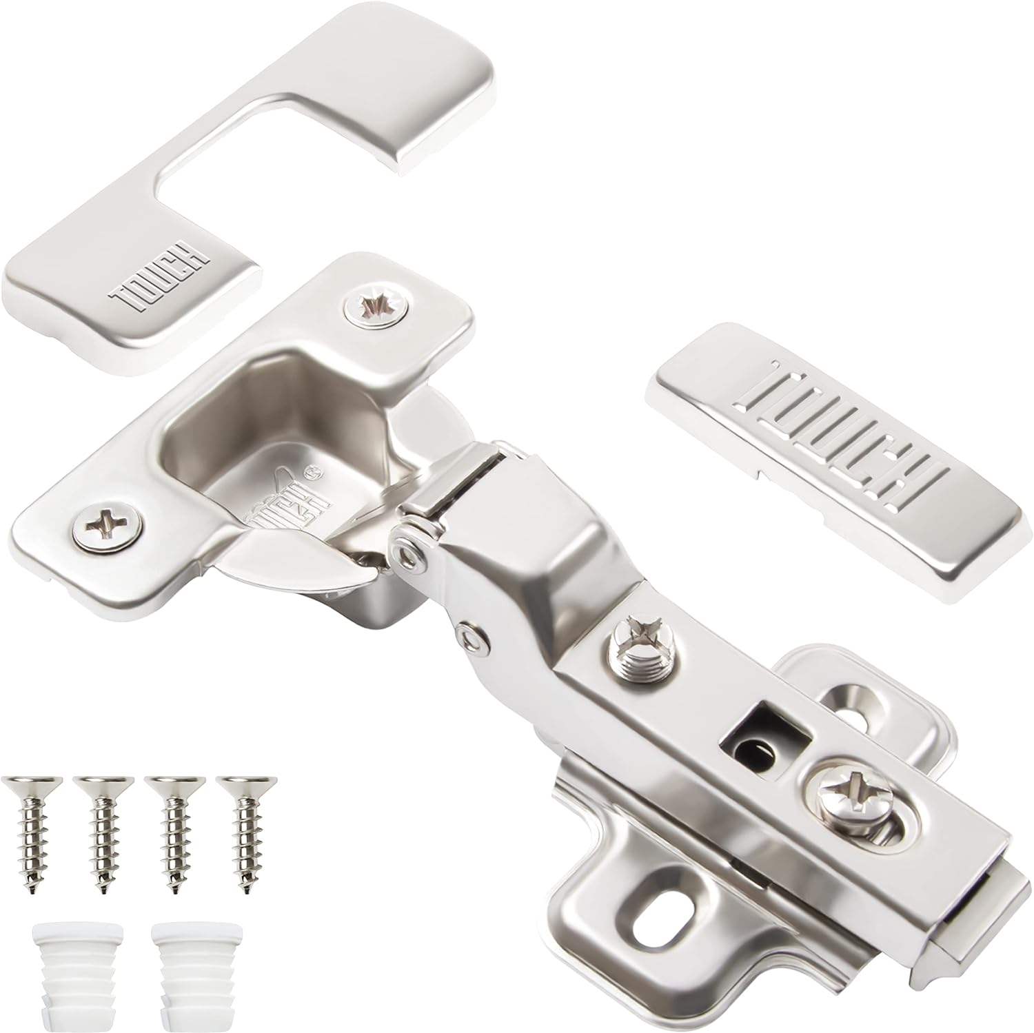 Hinges (1 Pair, 2 PCS) Frameless Cupboard Door Hinge 3/8" Inch